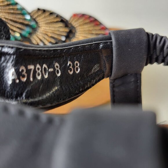 BEADED Sandals Size 7 Elastic Strap Toe Post Cushioned Stylish Sandals NEW - Picture 3 of 12